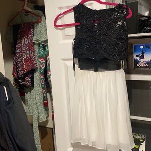 Juniors’ Mesh Sparkly-Top dress